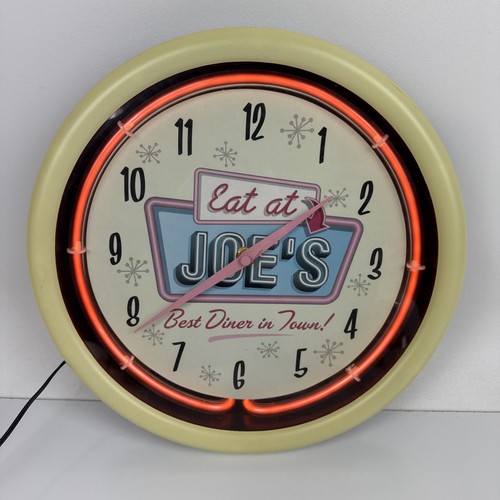 Eat joe neon wall - neon, clock