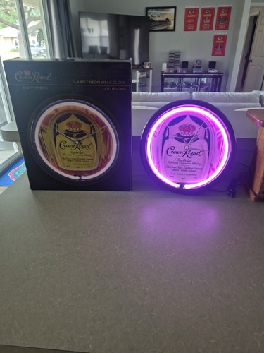 Crown royal neon clock - 11.5",